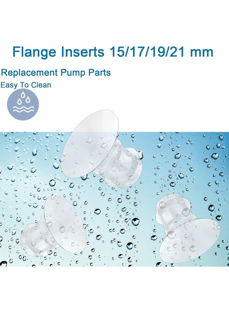 JOUDIYA 5PCS Flange Inserts 13/15/17/19/21mm for Medela, Spectra 24mm Shields/Flanges, Willow Cups, Compatible With S9/S10/S12 Wearable Breast Pump, Reduce Tunnel Down to Correct Size - Image 5